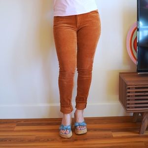 Corduroy rust Fall hiking winter low rise pants